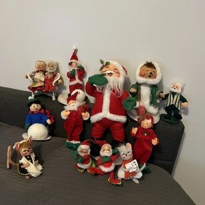 Lot of 11 Annalee Christmas figurines plus a bonus doll